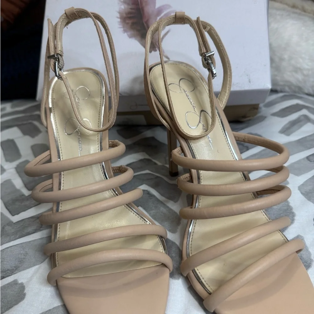 Jessica Simpson Nude Strappy Heels - Picture 1 of 8
